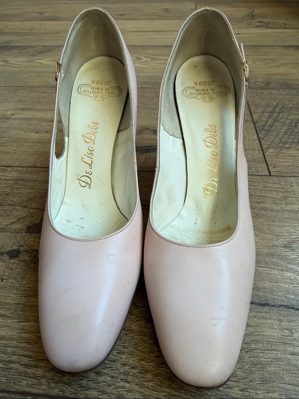Vintage 50s 60s De Liso Debs Pale Pink Vogue Last Pointed Pumps Heels 8